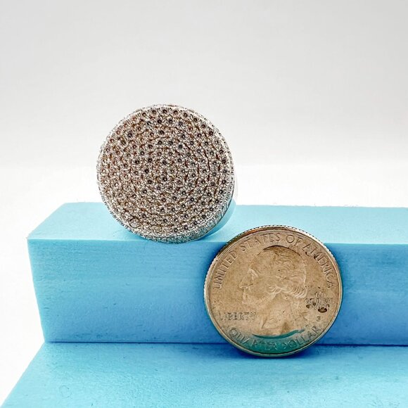 925 Sterling Sliver Moissanite Designer Circle Elevated Ring, 3.77ctw VVS Stones - Picture 7 of 7